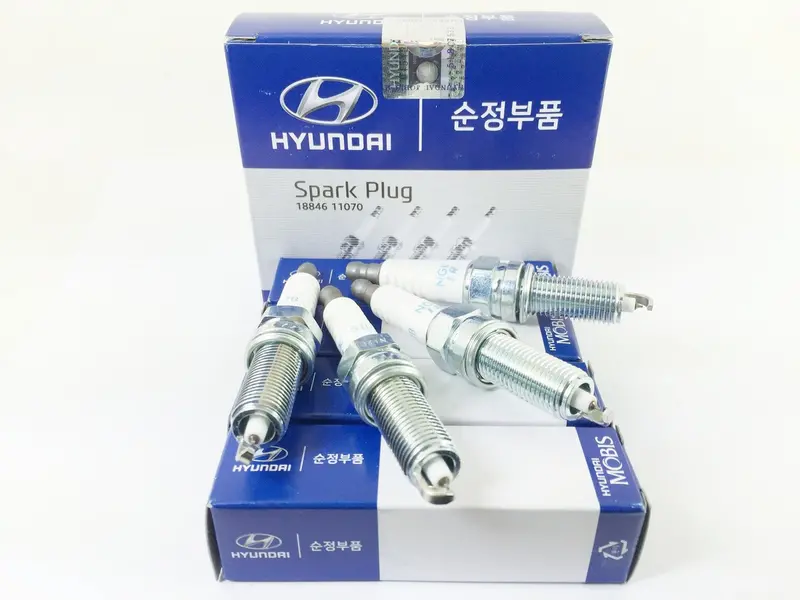 1884611070 Genuine Hyundai Kia Spark Plug Set(4Pcs) For I40, Genesis Coupe, Sonata Yf, Grandeur Hg, K5, K7, Avante, Tucson, Grand Carnival 1