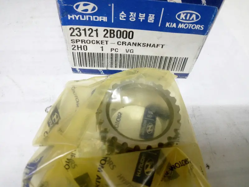 231212B000 Genuine Crankshaft Sprocket For Hyundai Lavita, Click, Verna, Avante, Kia Soul, Cerato, #D 1