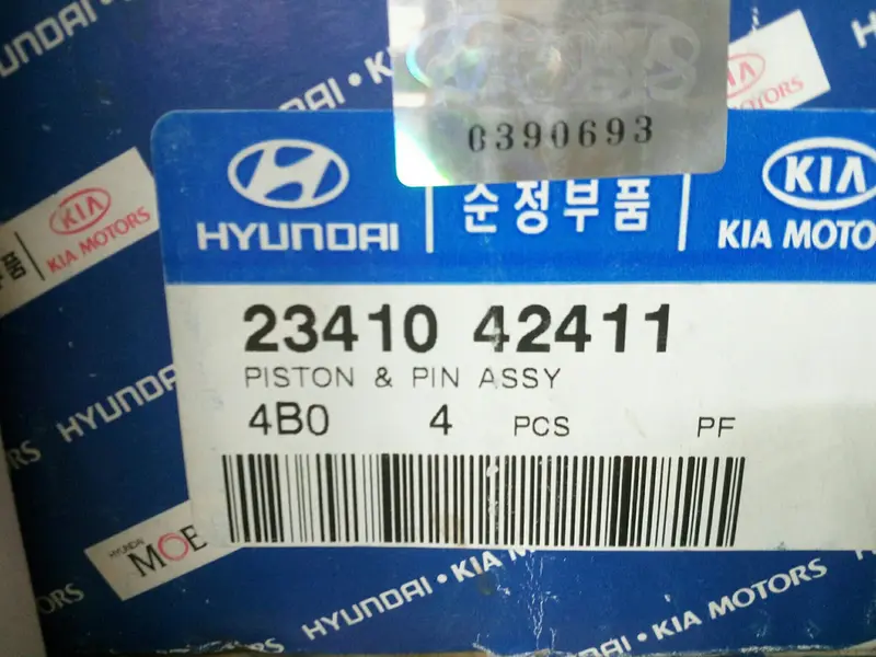 2341042411 Genuine Piston & Pin & Snap Ring Set(4 Pcs) For Hyundai Porter, Grace, / Sb-02-Box3/2Ea 1
