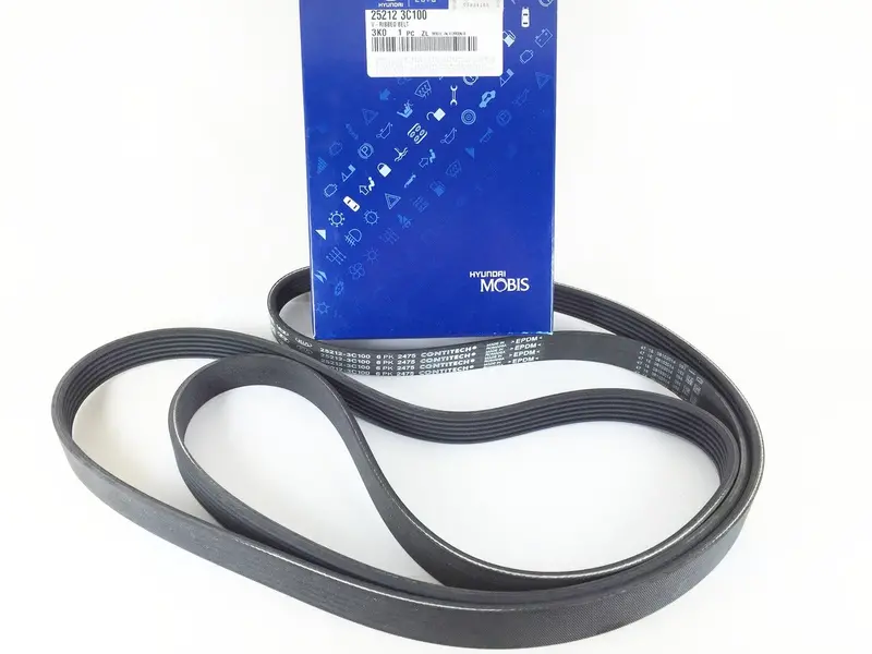 252123C100 Genuine V-Ribbed Belt For Sonata Nf / Grandeur Tg / Opirus  / Equus / Genesis / Veracruz / Mohave / K7 / Grand Carnival 1