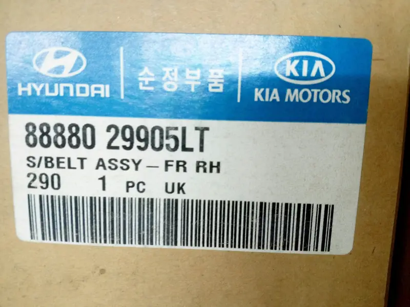 8888029905Lt Genuine Front Rh Seat Belt For Hyundai Avante 1995~2000, #Ssa-4 1