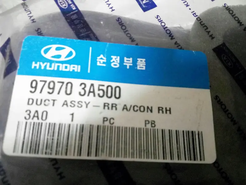 979703A500 Genuine Rear A/C Rh Duct For Hyundai Trajet Xg, #M 1