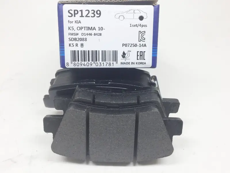 Sp1239 Hi-Q Rear Brake Pad Set For Kia K5, Hyundai Sonata Nf, Grandeur Hg 2.4/3.0,  The Luxury Grandeur, Ssangyong Tivoli X100 2Wd, 48413350A0 1