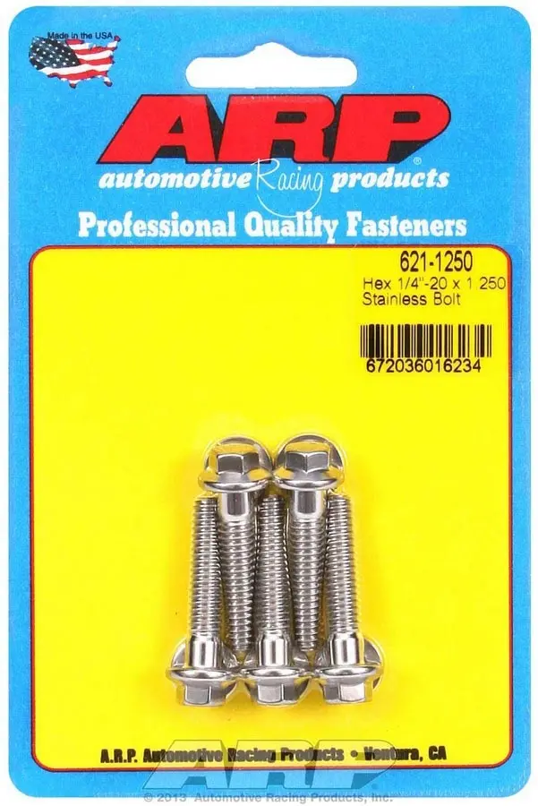 Arp 621-1250 Stainless Steel Hex Socket Bolt Kit – 5-Pack, 1/4-20 X 1.250 Inch 1