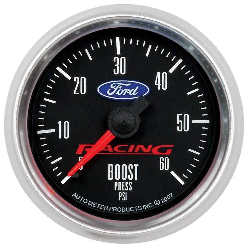 Autometer 880106 Mechanical Boost Gauge – 2-1/16", 0–60 Psi, Ford Racing Compatible 1