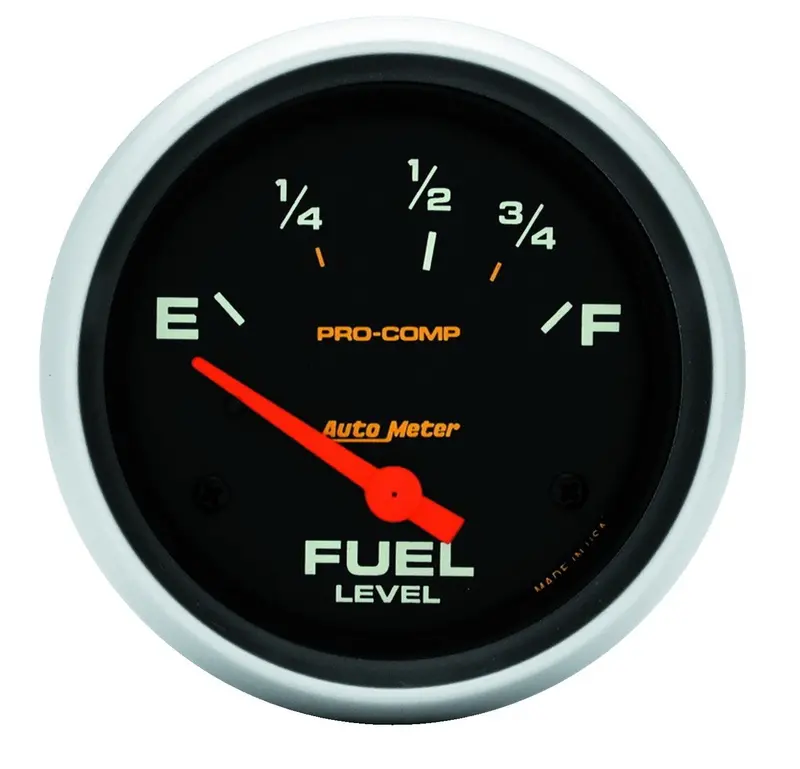 Autometer Pro-Comp Fuel Level Gauge – 2-5/8 Inch, Electric, Compatible With 73–10 Ohm Senders 1