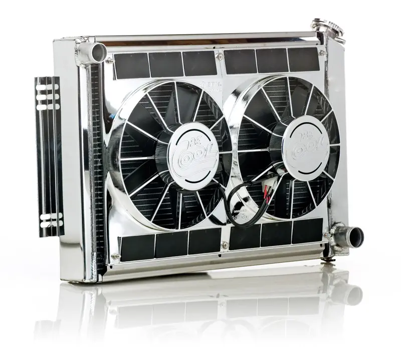 Be Cool 81708 Factory-Fit Polished Radiator Module – Show-And-Go Cooling For 1968–1977 Buick & 1971–1974 Bel Air (Std Trans) 1