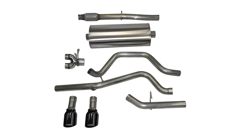 Corsa Performance 14869Blk Cat-Back Exhaust System – 3" Dual Exit, 4" Black Tips, Stainless Steel, For 2014–Present Chevy Silverado & Gmc Sierra (5.3L V8, Crew/Double Cab, Short/Standard Bed) 1