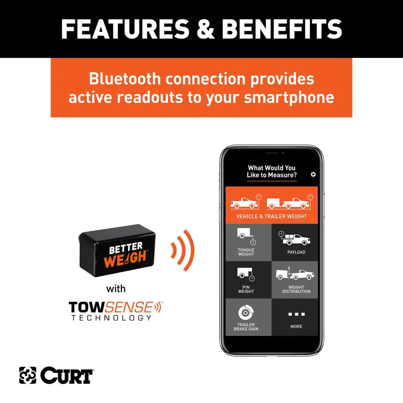 Curt Betterweigh Mobile Towing Scale – Obd-Ii Enabled With Towsense Technology (51701) 1