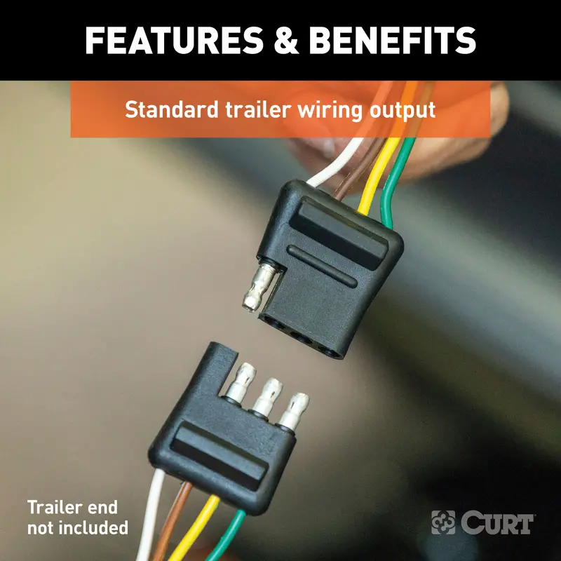 Curt Custom 4-Way Flat Wiring Harness – Vehicle-Specific Trailer Connector For Volkswagen Golf Alltrack 1