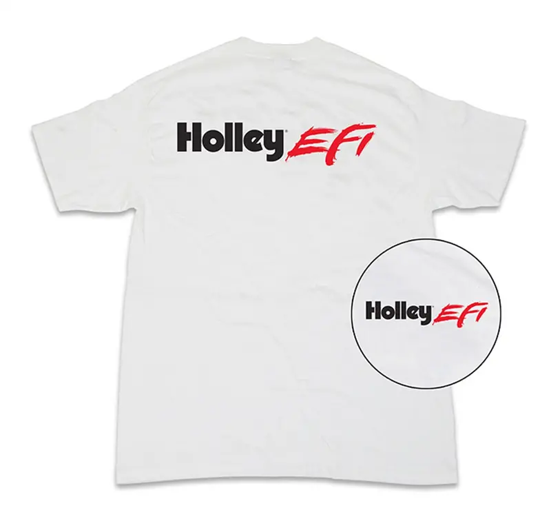 Holley 10042-Lghol Men'S Short-Sleeve White T-Shirt – Featuring Holley Efi Branding 1