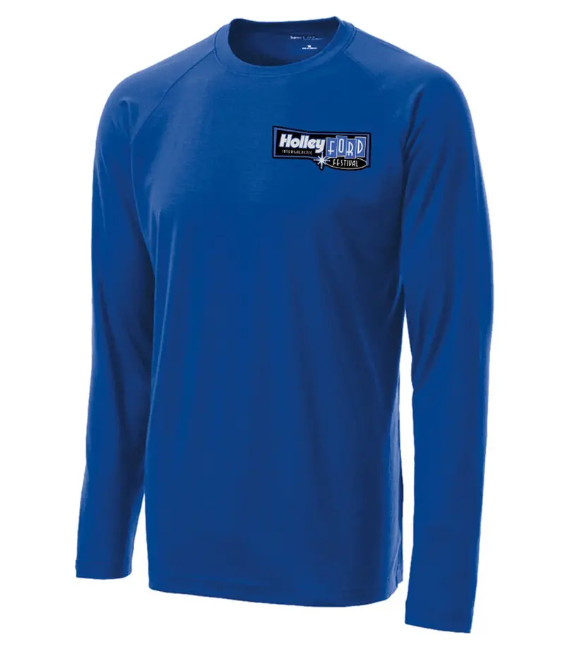Holley Ford Fest Performance Long-Sleeve T-Shirt – Royal Blue, Large Crew Neck 1