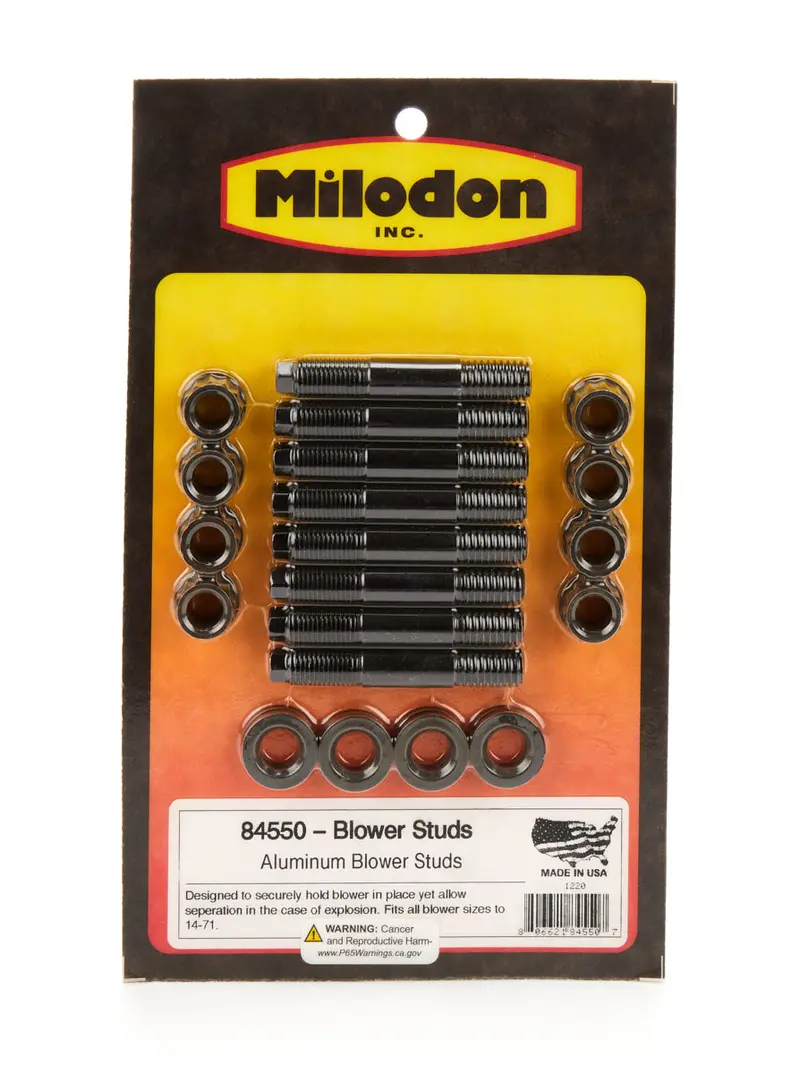 Milodan Aluminum Blower Stud Kit – High-Strength Fasteners For Superchargers 1