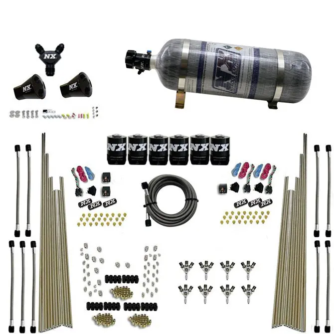 Nitrous Express Triple-D Dry Nitrous System For V8 Engines – 3-Stage Direct Port Kit With 12-Pound Bottle And 6 Solenoids 1