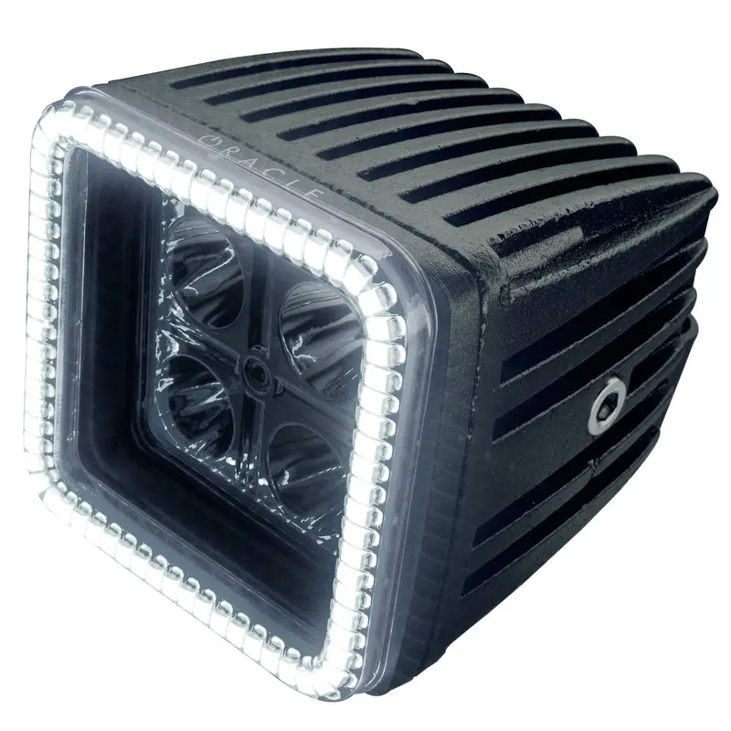Oracle Lighting 5777-001 3-Inch 20W Square Led Off-Road Spotlight With White Halo Ring 1