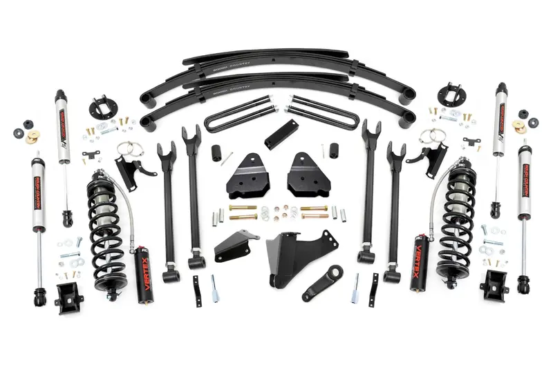 Rough Country 6-Inch Gas-Charged 4-Link Lift Kit With Rear-Ride Coilovers – Ford Super Duty (2005–2007) 1