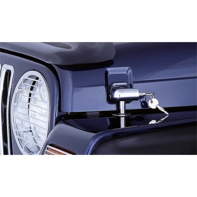 Rugged Ridge Chrome Locking Hood Catch – Dual-Piece Security Upgrade 1