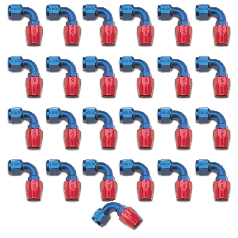 Russell 610158 -4 An Pro Classic 90° Hose End – Red & Blue, 25-Pack 1
