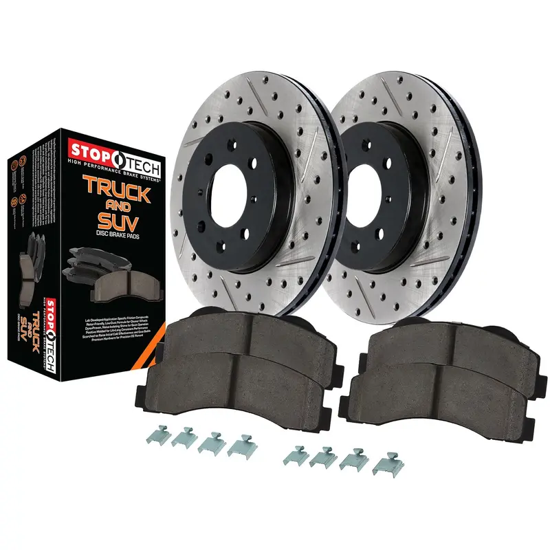 Stoptech 971.66012 Front Slotted & Drilled Brake Kit For Light-Duty Trucks 1