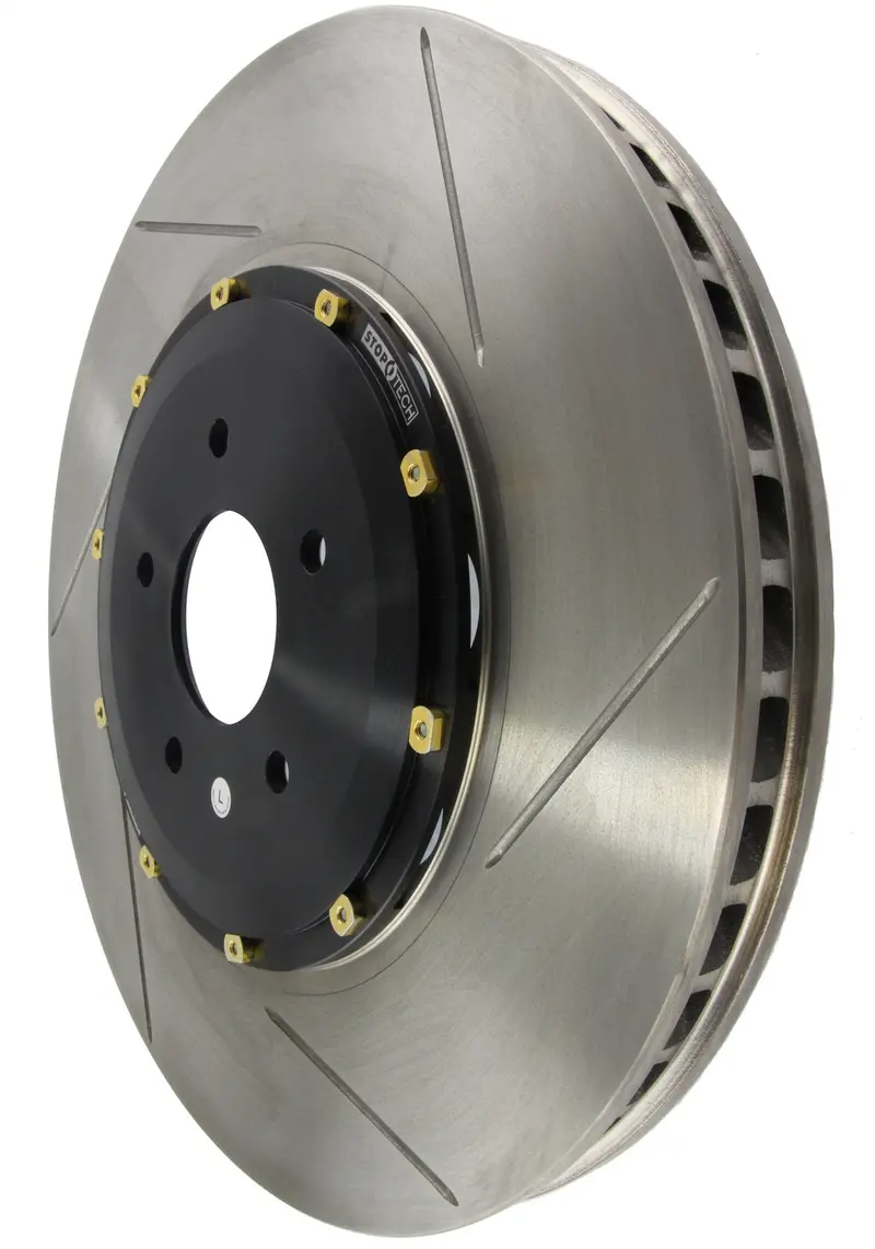 Stoptech Aerorotor Front Right Two-Piece Slotted Brake Rotor – Black Hat With Zinc Coating (129.42104.34) 1