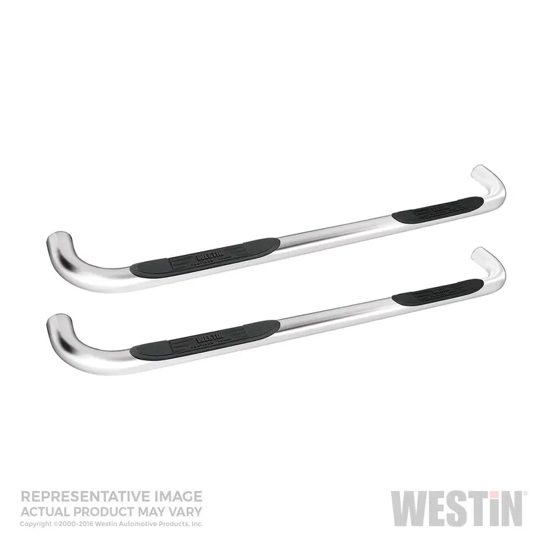 Westin Platinum Series 3-Round Step Bar – 26-3720 Stainless Steel Nerf Bars With Non-Slip Tread 1